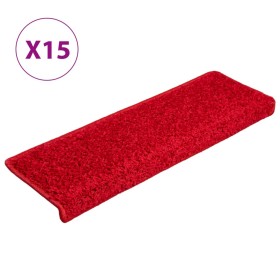 vidaXL Teppich-Treppenstufen 15 Stk. 65x21x4 cm Rot