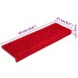 vidaXL Teppich-Treppenstufen 15 Stk. 65x21x4 cm Rot vidaXL Teppich-Treppenstufen 15 Stk. 65x21x4 cm Rot