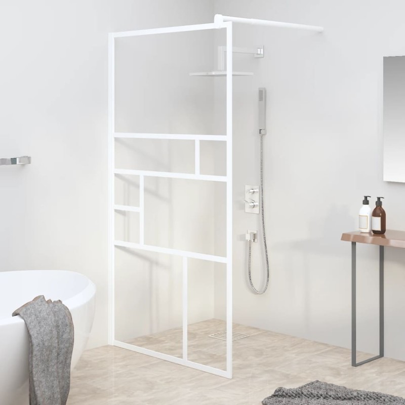 vidaXL Duschwand für Walk-In Dusche 115x195 cm ESG-Glas Weiß vidaXL Duschwand für Walk-In Dusche 115x195 cm ESG-Glas Weiß