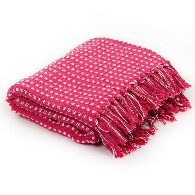 vidaXL Überwurf Baumwolle Kariert 125x150 cm Rosa vidaXL Überwurf Baumwolle Kariert 125x150 cm Rosa