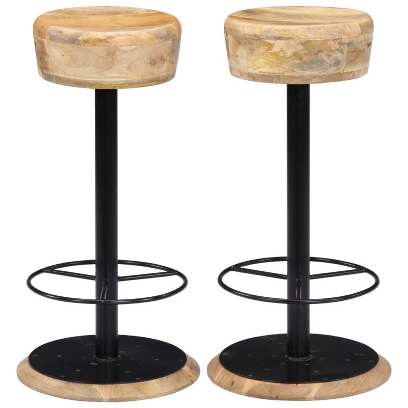 vidaXL Barstühle 2 Stk. Massivholz Mango vidaXL Barstühle 2 Stk. Massivholz Mango