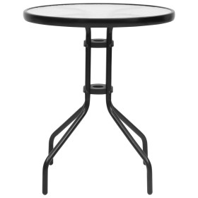 vidaXL Gartentisch Schwarz Ø60x70 cm Stahl
