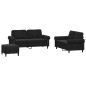 vidaXL 3-tlg. Sofagarnitur mit Kissen Schwarz Samt vidaXL 3-tlg. Sofagarnitur mit Kissen Schwarz Samt