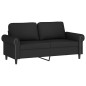 vidaXL 3-tlg. Sofagarnitur mit Kissen Schwarz Samt vidaXL 3-tlg. Sofagarnitur mit Kissen Schwarz Samt