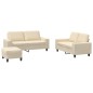 vidaXL 3-tlg. Sofagarnitur Creme Stoff vidaXL 3-tlg. Sofagarnitur Creme Stoff