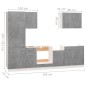 vidaXL 7-tlg. Küchenzeile Betongrau Holzwerkstoff vidaXL 7-tlg. Küchenzeile Betongrau Holzwerkstoff