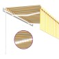 vidaXL Markise Automatisch mit Rollo LED Windsensor 3,5x2,5m Gelb Weiß vidaXL Markise Automatisch mit Rollo LED Windsensor 3,5x2,5m Gelb Weiß