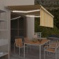 vidaXL Markise Manuell Einziehbar mit Rollo & LED 4,5x3 m Gelb & Weiß vidaXL Markise Manuell Einziehbar mit Rollo & LED 4,5x3 m Gelb & Weiß