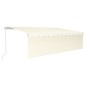 vidaXL Markise Manuell Einziehbar mit Rollo & LED 5x3 m Creme vidaXL Markise Manuell Einziehbar mit Rollo & LED 5x3 m Creme