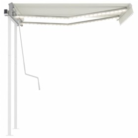 vidaXL Markise Manuell Einziehbar mit LED 3,5x2,5 m Creme