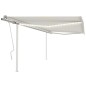 vidaXL Markise Manuell Einziehbar mit LED 4,5x3 m Creme vidaXL Markise Manuell Einziehbar mit LED 4,5x3 m Creme