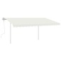 vidaXL Markise Manuell Einziehbar mit LED 4,5x3 m Creme vidaXL Markise Manuell Einziehbar mit LED 4,5x3 m Creme