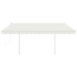 vidaXL Markise Manuell Einziehbar mit LED 4,5x3 m Creme vidaXL Markise Manuell Einziehbar mit LED 4,5x3 m Creme