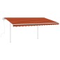 vidaXL Markise Manuell Einziehbar mit LED 4,5x3,5 m Orange & Braun vidaXL Markise Manuell Einziehbar mit LED 4,5x3,5 m Orange & Braun