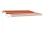 vidaXL Markise Manuell Einziehbar mit LED 4,5x3,5 m Orange & Braun vidaXL Markise Manuell Einziehbar mit LED 4,5x3,5 m Orange & Braun