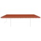 vidaXL Markise Manuell Einziehbar mit LED 6x3,5 m Orange und Braun vidaXL Markise Manuell Einziehbar mit LED 6x3,5 m Orange und Braun