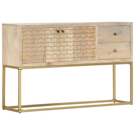 vidaXL Sideboard Golden 120x30x75 cm Massivholz Mango