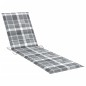 Sonnenliegen 2 Stk. Auflagen Graues Karomuster Massivholz Teak Sonnenliegen 2 Stk. Auflagen Graues Karomuster Massivholz Teak