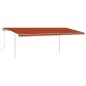 vidaXL Markise Manuell Einziehbar mit LED 6x3 m Orange und Braun vidaXL Markise Manuell Einziehbar mit LED 6x3 m Orange und Braun