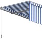 vidaXL Markise Manuell Einziehbar mit Rollo 3,5x2,5m Blau & Weiß vidaXL Markise Manuell Einziehbar mit Rollo 3,5x2,5m Blau & Weiß