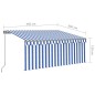 vidaXL Markise Manuell Einziehbar mit Rollo 3,5x2,5m Blau & Weiß vidaXL Markise Manuell Einziehbar mit Rollo 3,5x2,5m Blau & Weiß