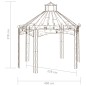 vidaXL Gartenpavillon Antik-Braun 400x258x378 cm Eisen vidaXL Gartenpavillon Antik-Braun 400x258x378 cm Eisen