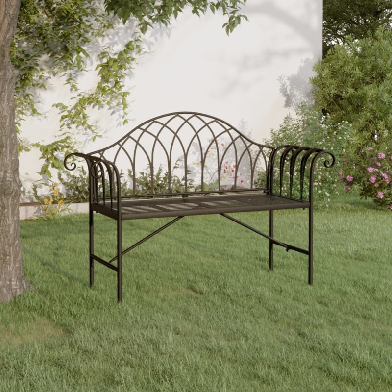 vidaXL 2-Sitzer-Gartenbank 128 cm Schwarz Stahl vidaXL 2-Sitzer-Gartenbank 128 cm Schwarz Stahl