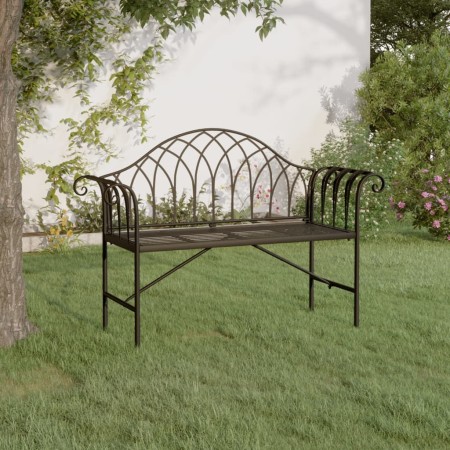 vidaXL 2-Sitzer-Gartenbank 128 cm Schwarz Stahl