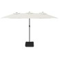 vidaXL Doppelsonnenschirm mit LEDs Sandweiß 449x245 cm vidaXL Doppelsonnenschirm mit LEDs Sandweiß 449x245 cm