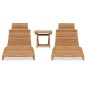 vidaXL 3-tlg. Garten-Lounge-Set Klappbar Massivholz Teak vidaXL 3-tlg. Garten-Lounge-Set Klappbar Massivholz Teak