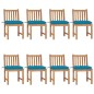 vidaXL Gartenstühle 8 Stk. mit Kissen Massivholz Teak vidaXL Gartenstühle 8 Stk. mit Kissen Massivholz Teak