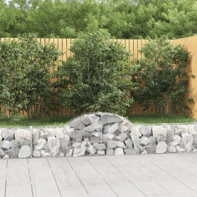 vidaXL Gabionen mit Hochbogen 10 Stk. 200x30x40/60 cm Verzinktes Eisen