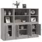 vidaXL Highboards 3 Stk. Grau Sonoma Holzwerkstoff vidaXL Highboards 3 Stk. Grau Sonoma Holzwerkstoff