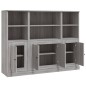 vidaXL Highboards 3 Stk. Grau Sonoma Holzwerkstoff vidaXL Highboards 3 Stk. Grau Sonoma Holzwerkstoff
