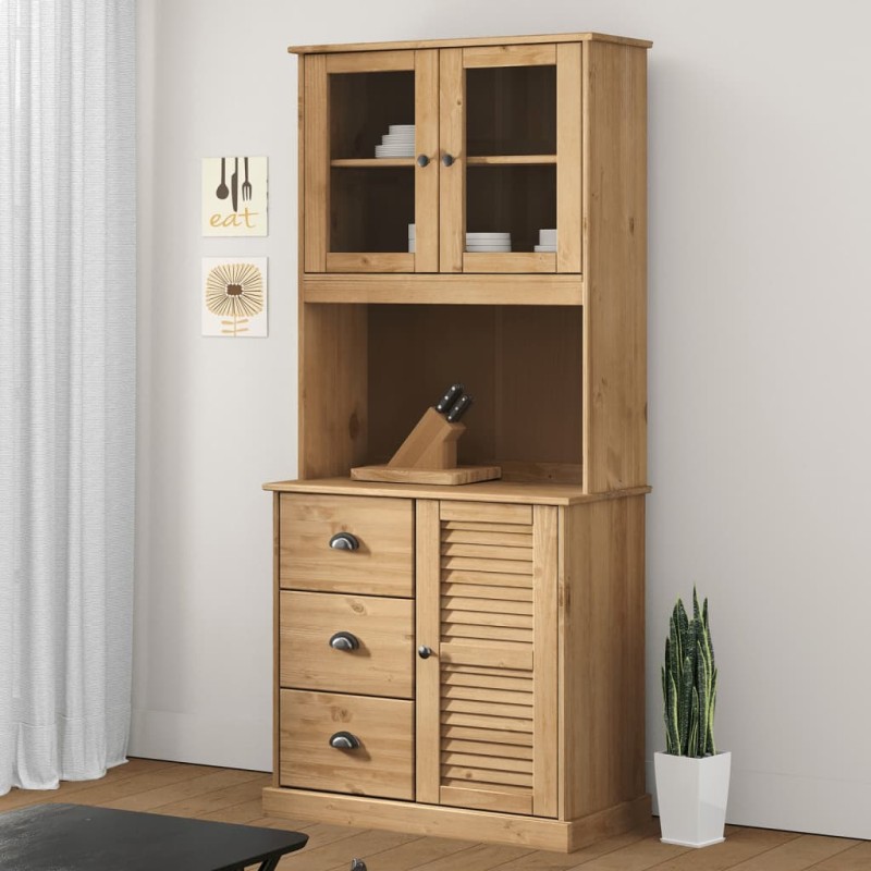 vidaXL Highboard VIGO 78x40x175 cm Massivholz Kiefer vidaXL Highboard VIGO 78x40x175 cm Massivholz Kiefer
