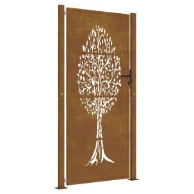 vidaXL Gartentor 105x205 cm Cortenstahl Baum-Design