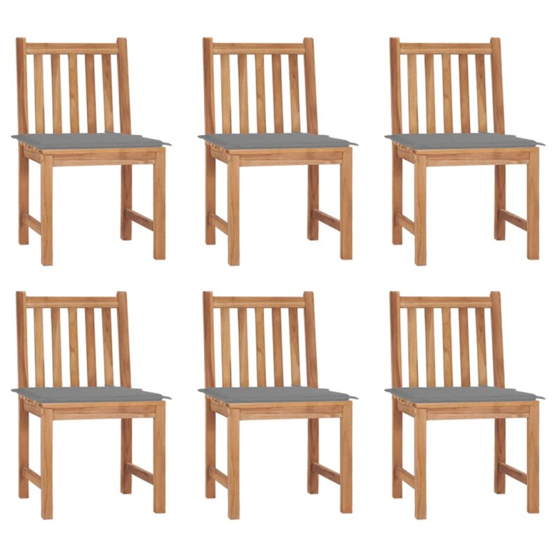 vidaXL Gartenstühle 6 Stk. mit Kissen Massivholz Teak vidaXL Gartenstühle 6 Stk. mit Kissen Massivholz Teak