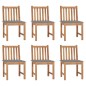 vidaXL Gartenstühle 6 Stk. mit Kissen Massivholz Teak vidaXL Gartenstühle 6 Stk. mit Kissen Massivholz Teak
