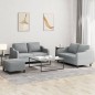 vidaXL 3-tlg. Sofagarnitur mit Kissen Hellgrau Stoff vidaXL 3-tlg. Sofagarnitur mit Kissen Hellgrau Stoff