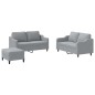 vidaXL 3-tlg. Sofagarnitur mit Kissen Hellgrau Stoff vidaXL 3-tlg. Sofagarnitur mit Kissen Hellgrau Stoff
