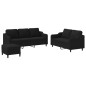 vidaXL 3-tlg. Sofagarnitur mit Kissen Schwarz Stoff vidaXL 3-tlg. Sofagarnitur mit Kissen Schwarz Stoff