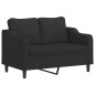 vidaXL 3-tlg. Sofagarnitur mit Kissen Schwarz Stoff vidaXL 3-tlg. Sofagarnitur mit Kissen Schwarz Stoff