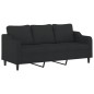 vidaXL 3-tlg. Sofagarnitur mit Kissen Schwarz Stoff vidaXL 3-tlg. Sofagarnitur mit Kissen Schwarz Stoff
