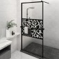 vidaXL Duschwand mit Ablage für Walk-In-Dusche Schwarz 115x195 cm ESG vidaXL Duschwand mit Ablage für Walk-In-Dusche Schwarz 115x195 cm ESG