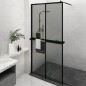 vidaXL Duschwand mit Ablage für Walk-In-Dusche Schwarz 118x190 cm ESG vidaXL Duschwand mit Ablage für Walk-In-Dusche Schwarz 118x190 cm ESG