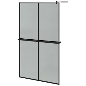 vidaXL Duschwand mit Ablage für Walk-In-Dusche Schwarz 118x190 cm ESG
