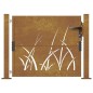 vidaXL Gartentor 105x105 cm Cortenstahl Gras-Design vidaXL Gartentor 105x105 cm Cortenstahl Gras-Design
