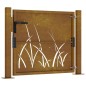vidaXL Gartentor 105x105 cm Cortenstahl Gras-Design vidaXL Gartentor 105x105 cm Cortenstahl Gras-Design