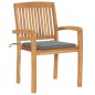 Stapelbare Gartenstühle mit Kissen 4 Stk. Massivholz Teak Stapelbare Gartenstühle mit Kissen 4 Stk. Massivholz Teak