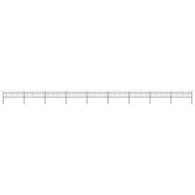vidaXL Gartenzaun mit Bügel-Design Stahl 15,3 x 0,6 m Schwarz